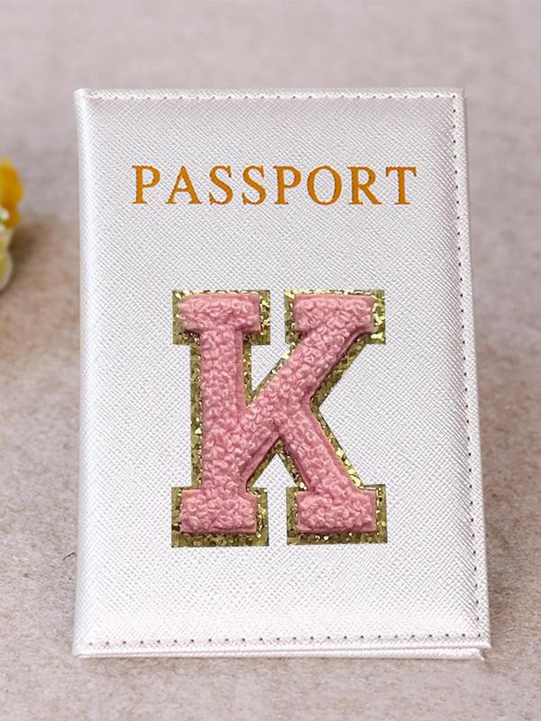 Letter Embroidery Passport Case, Cute Travel Wallet, Personalization Passport Holdercover, Perfect Vacation Travel Accessories