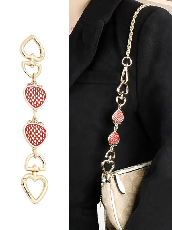 2024 Strawberry Shaped Bag Strap Extender Chain, Bag Extension Chain Replacement Accessory for Women & Girls, Strawberry Charm for Crossbody Bag