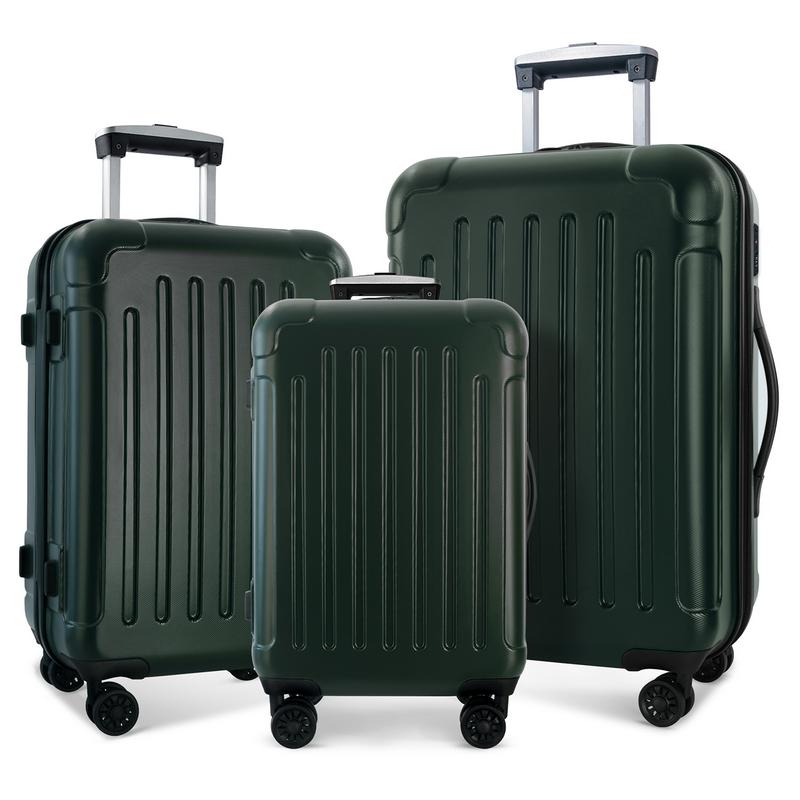 3-piece luggage set with rotating wheels ABS+PC lightweight (20 