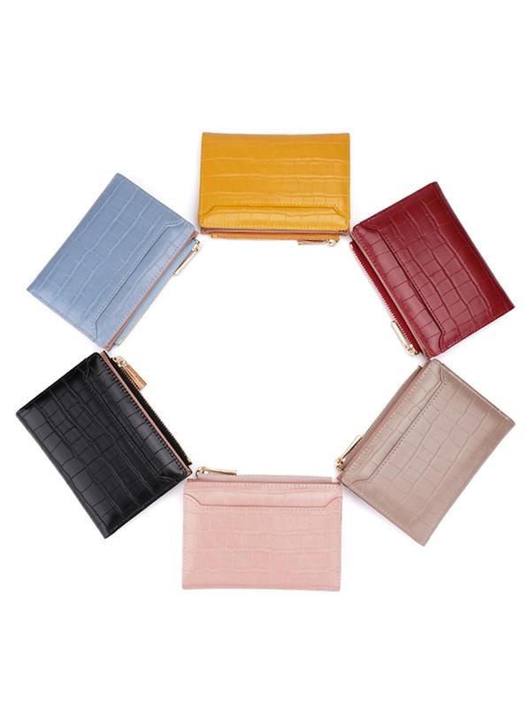 Women's Cute Crocodile Embossed Short Wallet, Simple Multi Card Slot Card Holder, Casual Trendy Versatile High-quality Daily Wallet