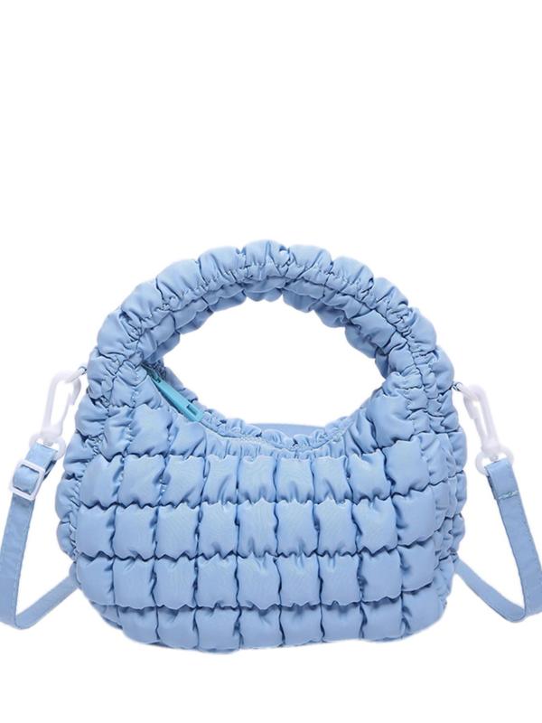 Women's Solid Color Quilted Puffer Hobo Bag, Fashionable Casual Crossbody Bag for Daily Used, Trendy All-match Commuter Bag, Girl Fashionable Shopping Bag