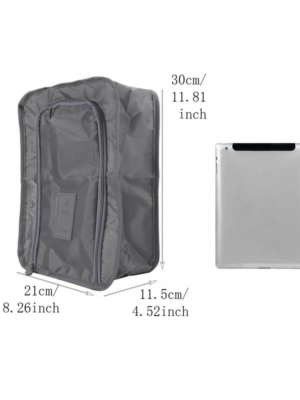 Solid Color Letter Patched Design Shoe Storage Bag, Portable Foldable Shoe Bag, Multifunctional Beach Travel Shoe Bag