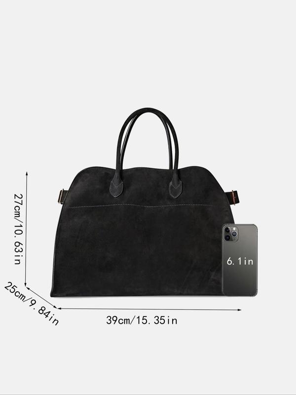 Women's Solid Color Tote Bag, Fashionable Large Capacity Shoulder Bag for Work & Daily Used, Casual Trendy Versatile High-quality Daily Commuting Bag