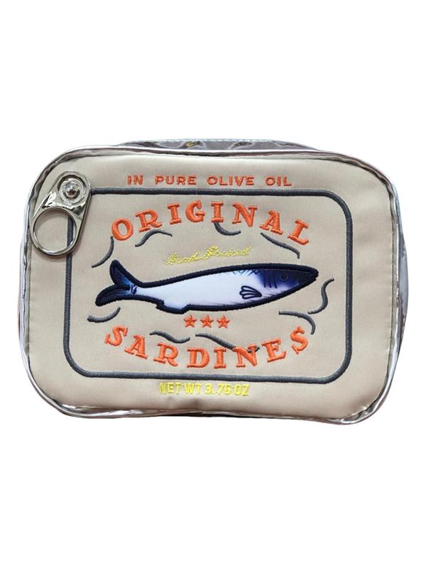 Cute Sardines Can Design Makeup Bag, Multi-functional Zipper Makeup Organizer Pouch, Versatile Storage Bag for Skincare