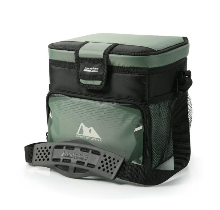 Arctic Zone 9 cans Zipperless Soft Sided Cooler with Hard Liner, Sea Foam Green