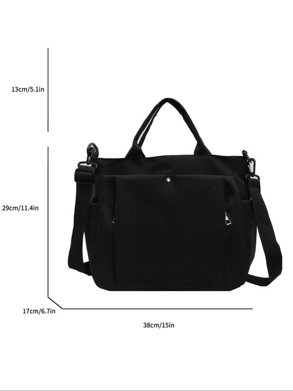 Women's Solid Color Tote Bag, Fashionable Large Capacity Shoulder Bag for Work & Daily Used, Casual Trendy Versatile High-quality Daily Commuting Bag