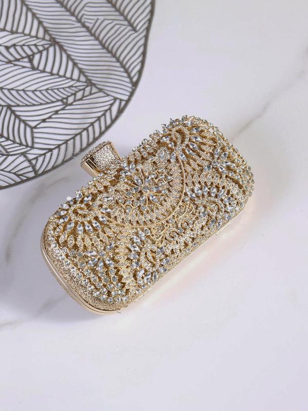 Summer Elegant Artificial Gemstone Decor Evening Bag, 2024 New Fashion Rhinestone Clutch Purse for Party banquet, Versatile Women's Commuting Bag