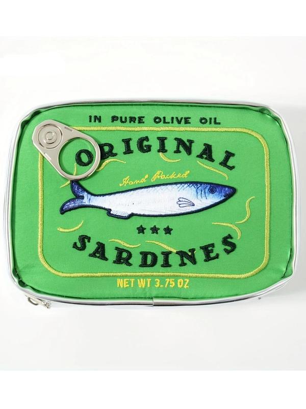 Cute Sardines Can Design Makeup Bag, Multi-functional Zipper Makeup Organizer Pouch, Versatile Storage Bag for Skincare