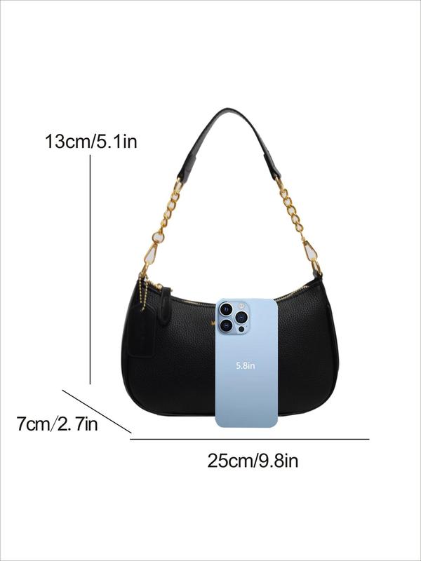 Women's Elegant Solid Color Shoulder Bag, Fashionable PU Leather Crossbody Bag for Daily Used, Casual Trendy Versatile High-quality Daily Commuting Bag