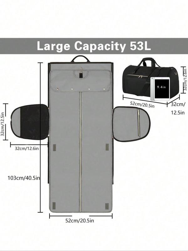 Large Capacity Travel Weekend Bag, 2-in-1 Suit Bag, Convertible Carry on Luggage Bag, Men's and Women's Luggage Bag