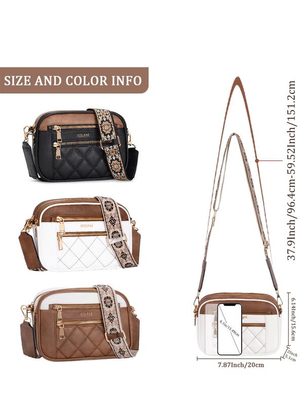 Women's Ethnic Pattern Strap Crossbody Bag, Fashionable Pu Leather Argyle Quilted Shoulder Bag for Daily Used, Casual Trendy Versatile High-quality Daily Commuting Bag