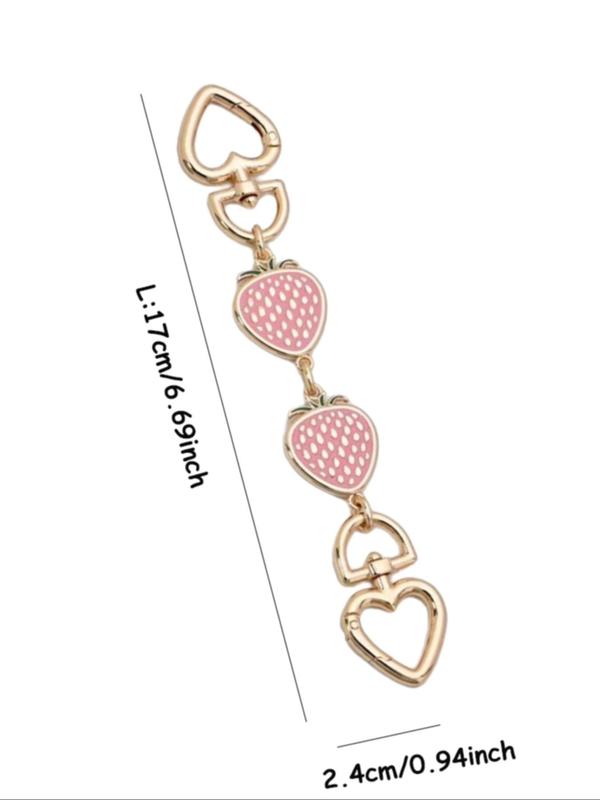 2024 Strawberry Shaped Bag Strap Extender Chain, Bag Extension Chain Replacement Accessory for Women & Girls, Strawberry Charm for Crossbody Bag