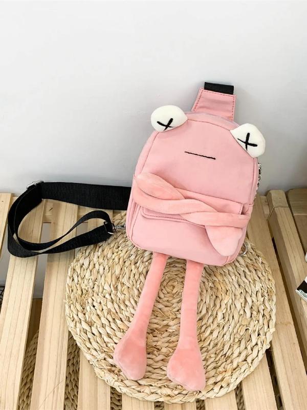 Women's 2024 Cute Cartoon Frog Design Chest Pack, Casual Novelty Fanny Pack, Walking Embryo Bags Fashionable Zipper Funny Sling Pack for Daily Back To School Use As Gift for Women & Girls