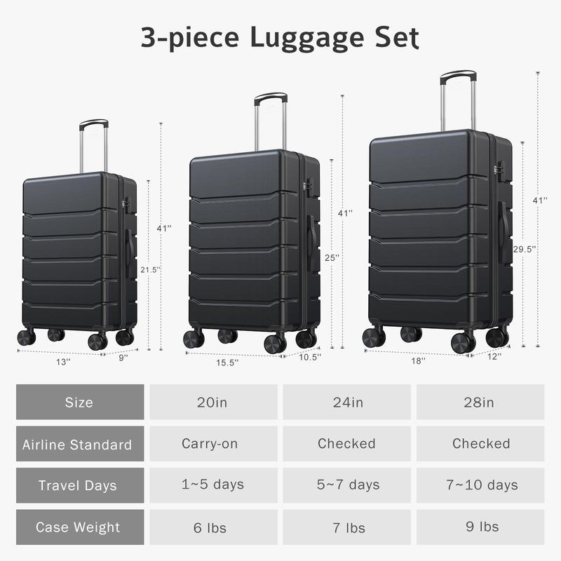 Sweetcrispy Plus Carry on Luggage, Hard Shell ABS Suitcase with Double Spinner Wheels, Lightweight Expandable Rolling Luggage with TSA Lock