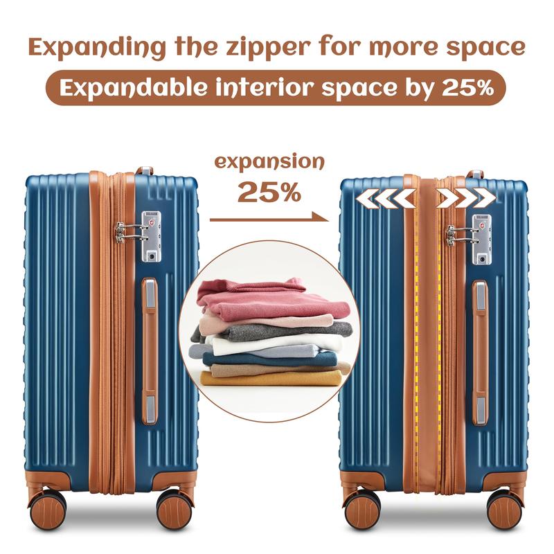 Luggage Sets 5 Pcs,Expandable Hardside Suitcase Set with Spinner Wheels,Lightweight Travel Luggage set with TSA Lock（20 24 28 inch）