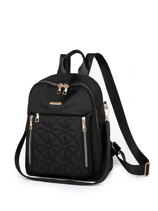 Women's Summer Solid Geometric Textured Classic Backpack With Mini Bag, Fall Outfits, Fall Freshness