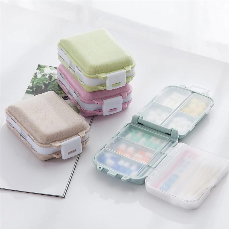 Portable Travel Pill Box, 1 Count 8 Grid Pill Storage Box, Daily Pill Organizer, Pocket Wallet, Luggage Suitcase Organizer