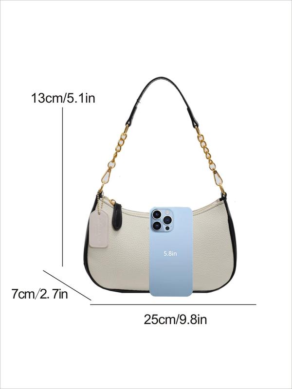 Women's Elegant Solid Color Shoulder Bag, Fashionable PU Leather Crossbody Bag for Daily Used, Casual Trendy Versatile High-quality Daily Commuting Bag