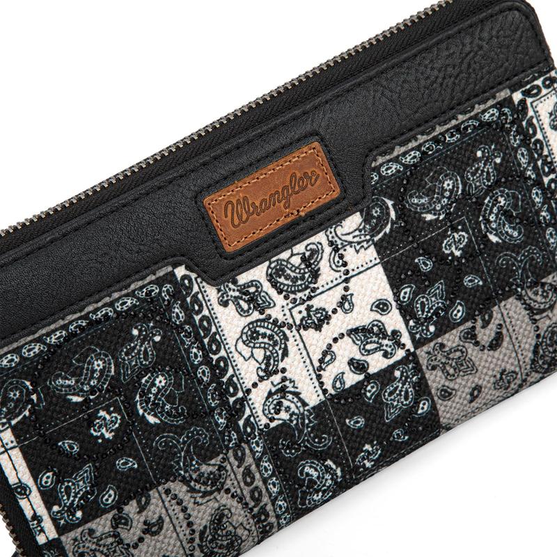 Wrangler Large Bifold Wristlet Wallets for Women Cash Wallet