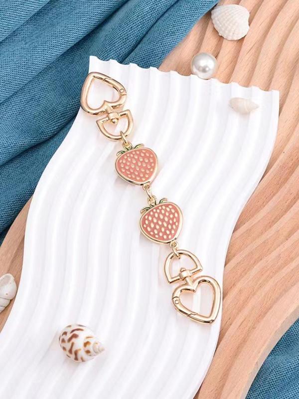 2024 Strawberry Shaped Bag Strap Extender Chain, Bag Extension Chain Replacement Accessory for Women & Girls, Strawberry Charm for Crossbody Bag