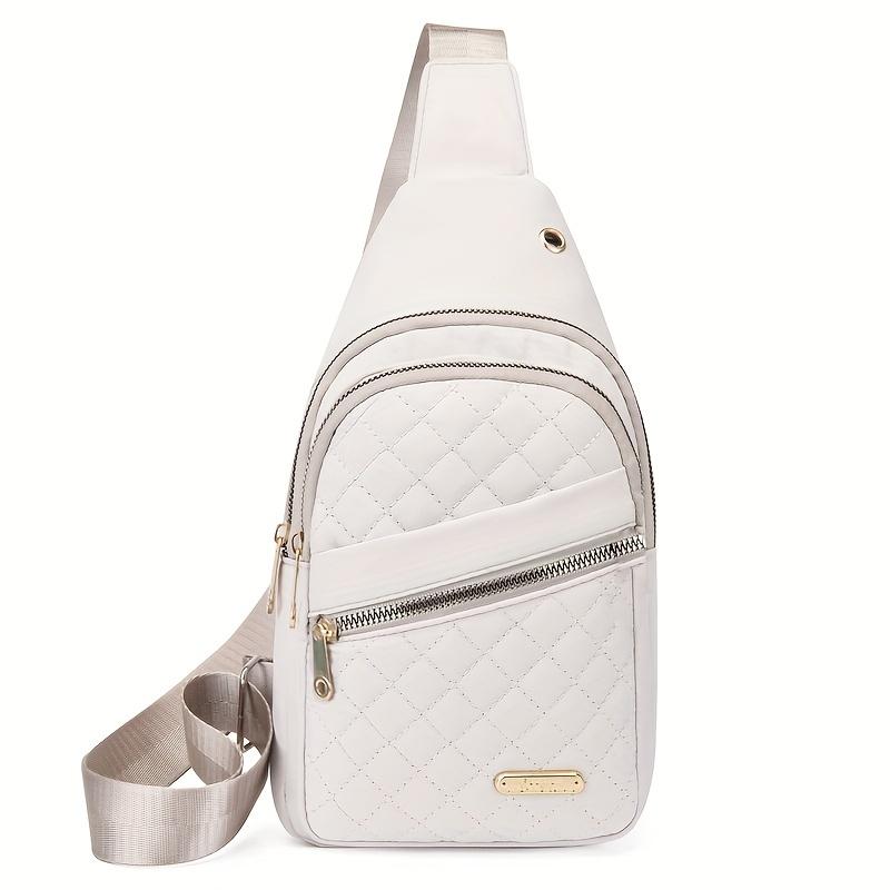 Chic Quilted Crossbody Chest Bag - Versatile Solid Color - Perfect for Daily Use, Casual Outings & Travel - Lightweight & Comfortable Women's Sling Shoulder Purse