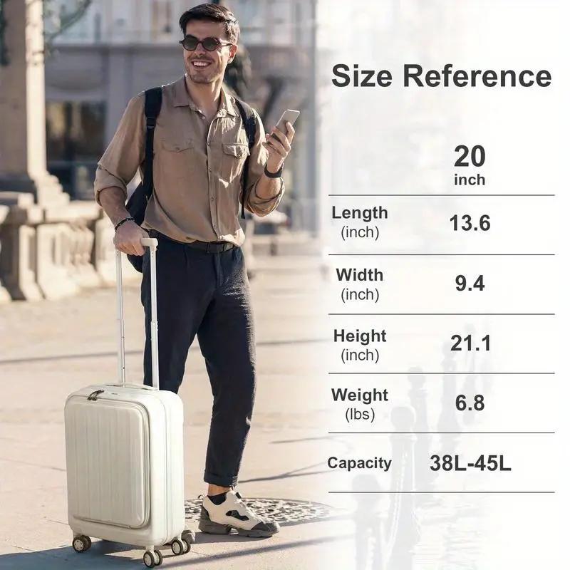 ABS+PC Lightweight Luggage Sets 3 Piece with TSA Lock & Double Wheels - White, Expandable Carry On Suitcase Set for Travel