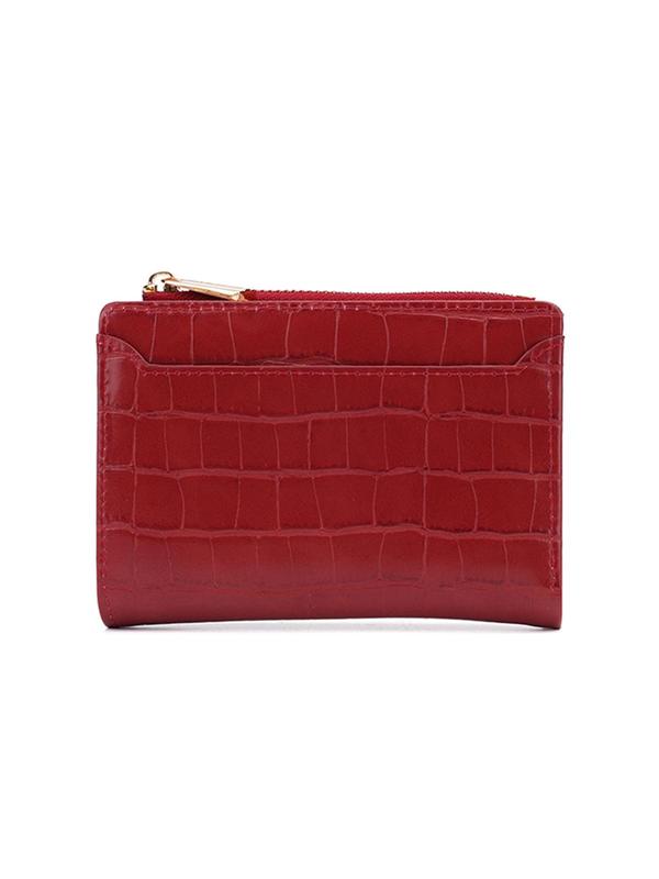 Women's Cute Crocodile Embossed Short Wallet, Simple Multi Card Slot Card Holder, Casual Trendy Versatile High-quality Daily Wallet