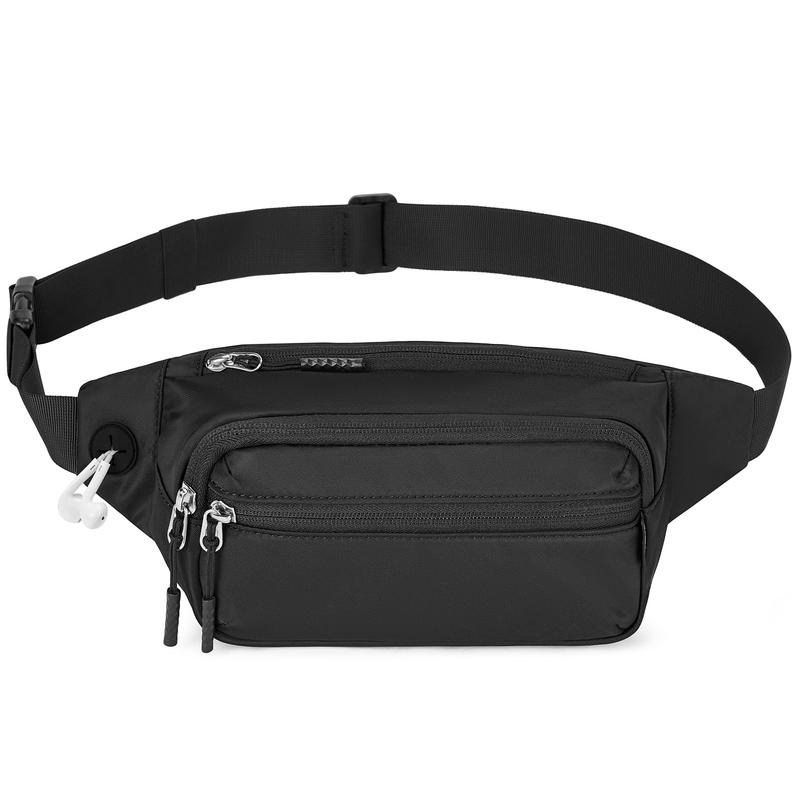 Telena Fanny Packs for Women Men Cross Body Belt Bag Fashion Waist Bag with 4 Zipper Pockets for Traveling Running Walking