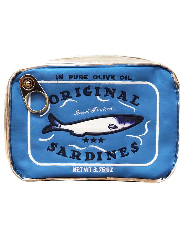 Cute Sardines Can Design Makeup Bag, Multi-functional Zipper Makeup Organizer Pouch, Versatile Storage Bag for Skincare