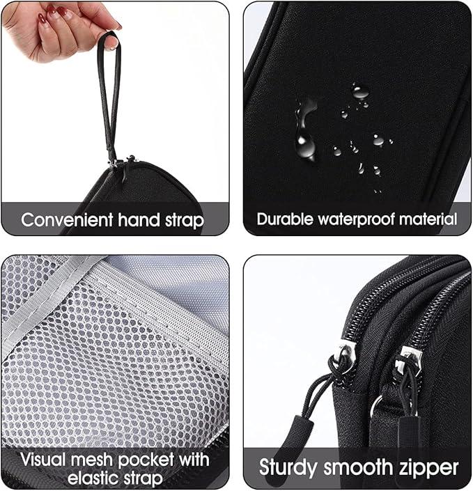 Travel Cable Organizer Bag Pouch Electronic Accessories Carry Case Portable Double Layers All-in-One Storage Bag for Cable, Cord, Charger, Phone