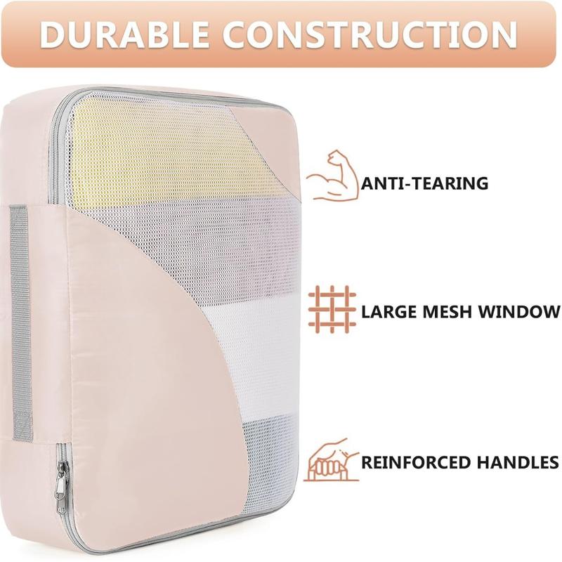 [Fast Delivery] 8 Set Packing Cubes for Travel, Sturdy Suitcase Organizer in 4 Size(Extra Large, Large, Medium, Small), Luggage Cubes with Toiletry Bag, Travel Essentials, Cruise Ship Gifts for Women