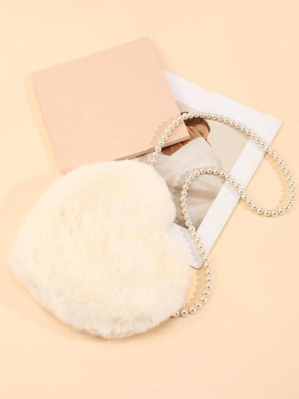 Faux Pearl Decorated Beaded Bag Strap, Elegant Simple Plain Color Bag Strap, Fashionable Bag Accessories for Women & Girls