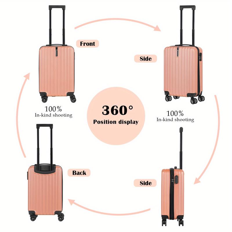 Carry-on Luggage 20-Inch Suitcase Set 2-Piece 14-Inch Cosmetic Case, Hard Edge Carry-on Suitcase Set