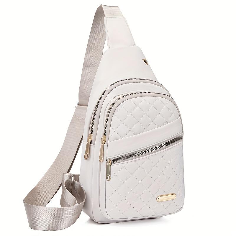 Chic Quilted Crossbody Chest Bag - Versatile Solid Color - Perfect for Daily Use, Casual Outings & Travel - Lightweight & Comfortable Women's Sling Shoulder Purse