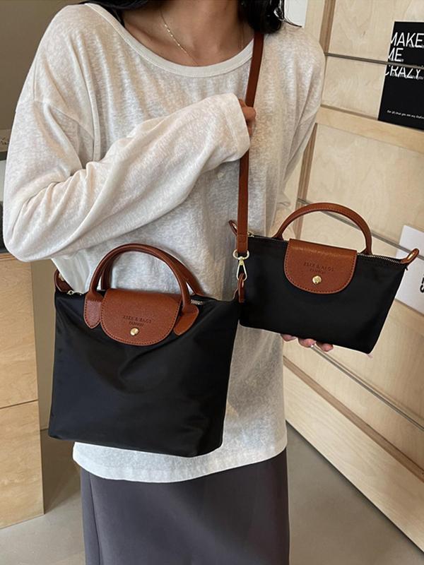 Women's Fashionable Colorblock Handbag, Casual Versatile Shoulder Bag, Trendy All-match Commuter Crossbody Bag for Daily Used