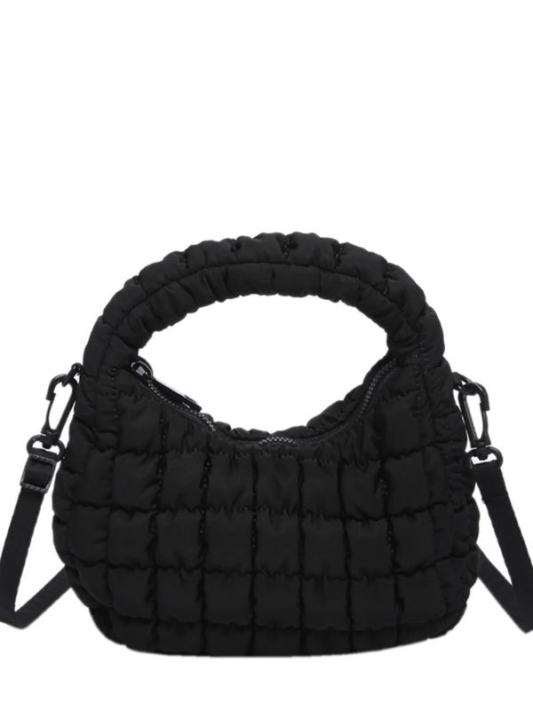 Women's Solid Color Quilted Puffer Hobo Bag, Fashionable Casual Crossbody Bag for Daily Used, Trendy All-match Commuter Bag, Girl Fashionable Shopping Bag