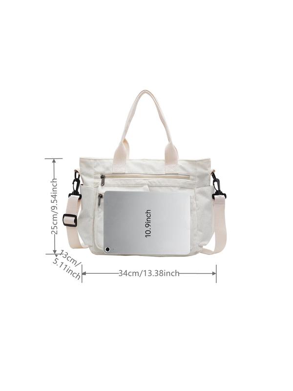 Women's Solid Color Tote Bag, Fashionable Large Capacity Shoulder Bag for Work & Daily Used, Casual Trendy Versatile High-quality Daily Commuting Bag