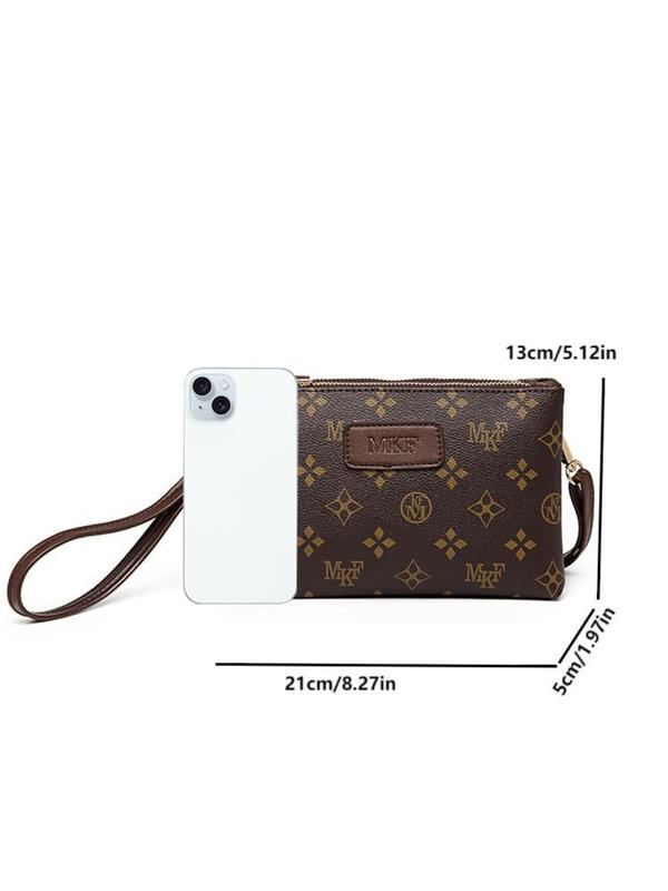 Fashion Letter Print Patched Design Zipper Clutch, Casual Versatile Small Crossbody Square Bag with Adjustable Strap for Women, Trendy All-match Bag for Daily Life