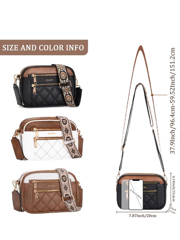 Women's Ethnic Pattern Strap Crossbody Bag, Fashionable Pu Leather Argyle Quilted Shoulder Bag for Daily Used, Casual Trendy Versatile High-quality Daily Commuting Bag