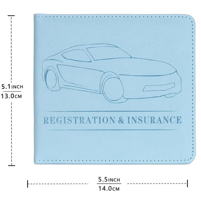 Car Registration & Insurance Holder for Summer Gift, 1 Count Solid Color Car Insurance Profile File Sleeve Holder, Driver's License Sleeve, Summer Travel Car Interior Accessories, Car Accessories