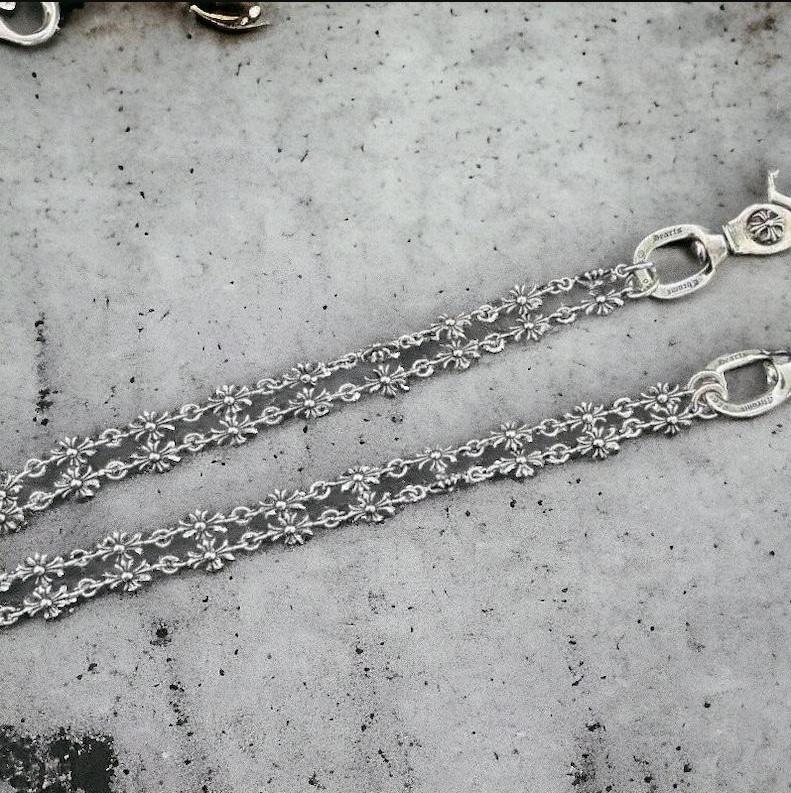 Chrome Hearts Handmade Wallet Chain, CH Style Punk Wallet Chain, Hip Hop Wallet Chain, Cross Wallet Chain, Retro Wallet Chain Jean Chain Bag