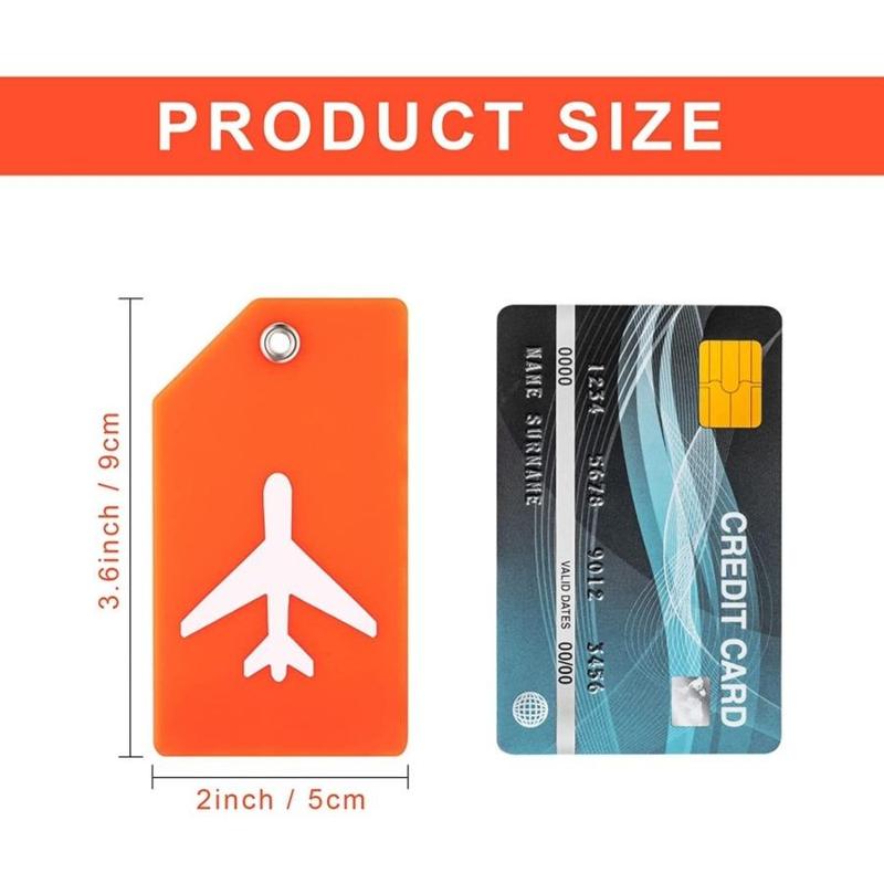 Airplane Design Silicone Luggage Tags, 2 Counts Name Card Travel Accessory Tags For Backpacks Suitcases Travel Bags