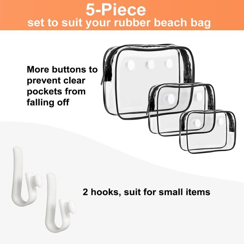 Clear Bogg Beach Tote Bag, Insert Hooks Accessories for Bogg Bags Travel Makeup Organizer Cosmetic Divider Storage Inner Pouch, boggs bags Accessories