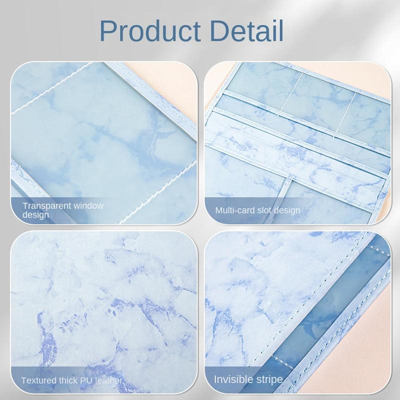 Marble Pattern Car Registration Document Holder, Multi-functional Car Document Holder, Universal Car Interior Accessories for Men & Women