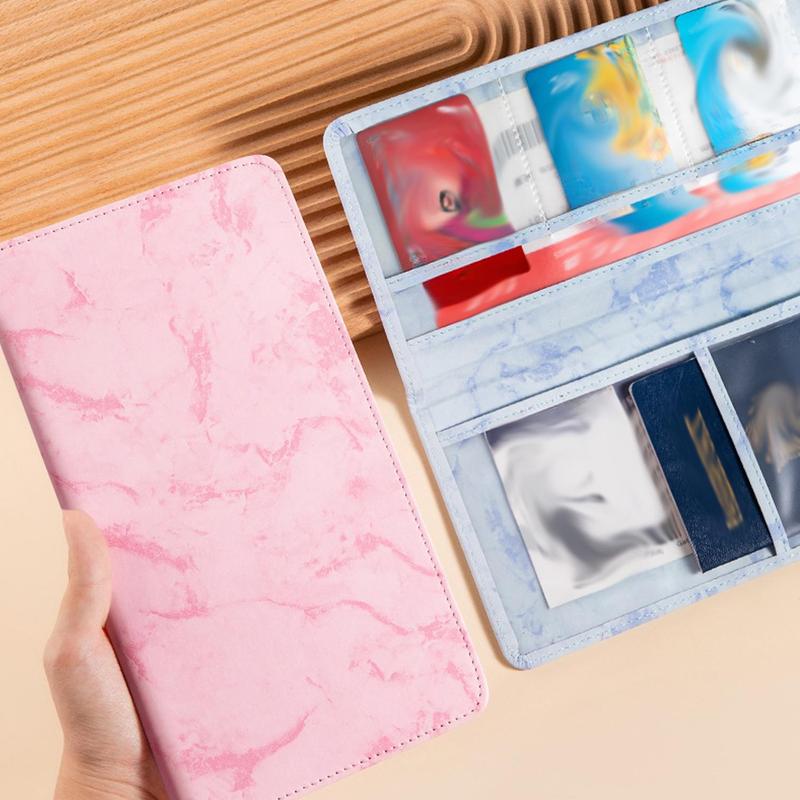 Marble Pattern Car Registration Document Holder, Multi-functional Car Document Holder, Universal Car Interior Accessories for Men & Women