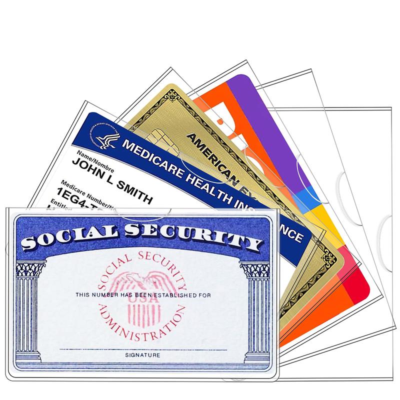 6 Pack Clear Social Security Card Holder, Social Security Card Protector Sleeve, New Medicare Card Protector Sleeve, Credit Card Holder, SSN Card Protector, Credit Card Cover