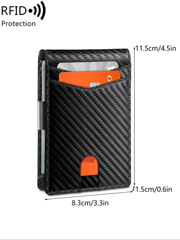 Minimalist Multi Functional Thin Wallet, Multiple Card Slot Card Holder, RFID Blocking Stylish Bi-fold Pu Leather Wallet, Ideal Gift for Men