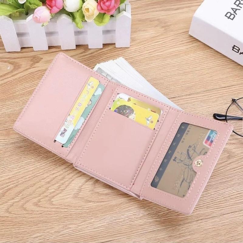 Snap Closure Trifold Wallet for Women Kiss-lock Clutch Credit Cards Holder Coin Purse