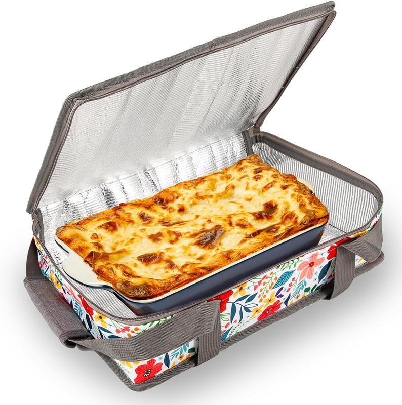 Casserole Carrier For Hot or Cold Food,Casserole Carrier,Pie Carrier,Casserole Dish With Lid and Carrying Case,Insulated Food Warmer Bag For Party Picnic.Keep Food Warm Pioneer Woman Dishes Carrier