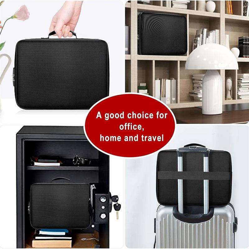 Portable Document Storage Case, 1 Count Multi-layer File Travel Bag with Combination Lock, Large Capacity Storage Box for Laptop Files Certificates